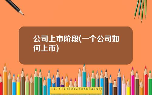 公司上市阶段(一个公司如何上市)