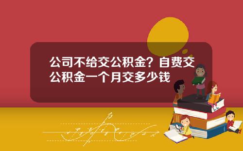 公司不给交公积金？自费交公积金一个月交多少钱