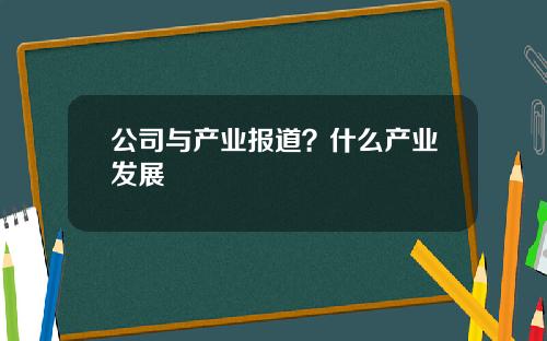 公司与产业报道？什么产业发展
