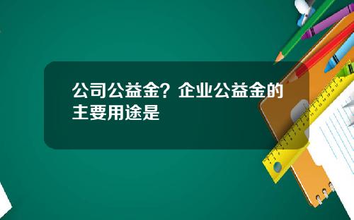 公司公益金？企业公益金的主要用途是