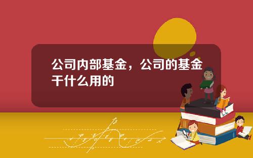 公司内部基金，公司的基金干什么用的