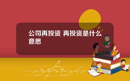 公司再投资 再投资是什么意思