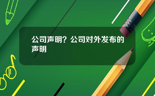 公司声明？公司对外发布的声明