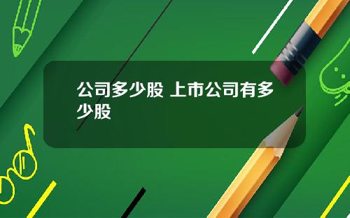 公司多少股 上市公司有多少股
