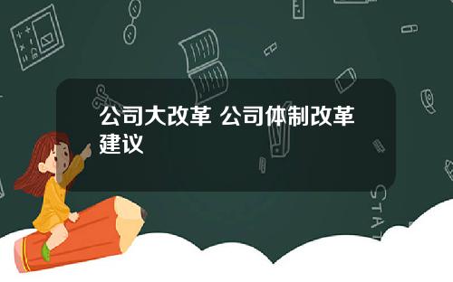 公司大改革 公司体制改革建议 公司大改革 公司体制改革建议