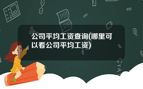 公司平均工资查询(哪里可以看公司平均工资)