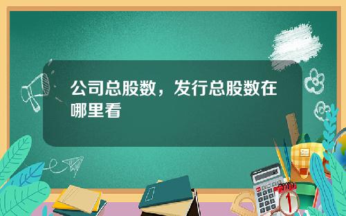 公司总股数，发行总股数在哪里看