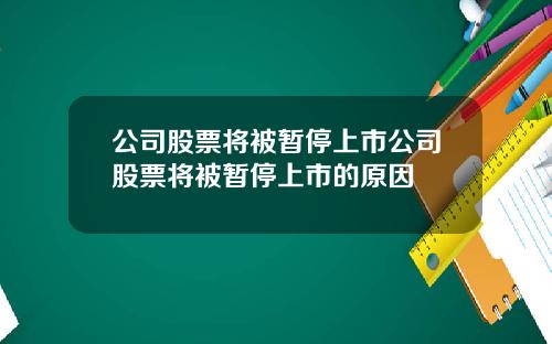 公司股票将被暂停上市公司股票将被暂停上市的原因