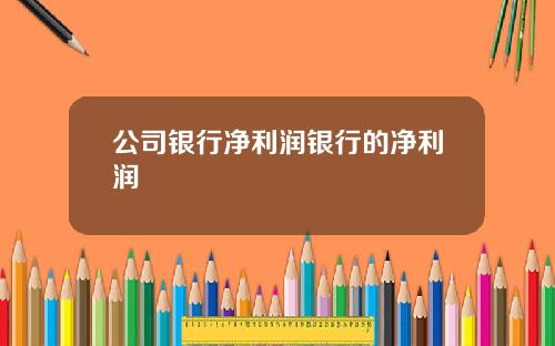 公司银行净利润银行的净利润