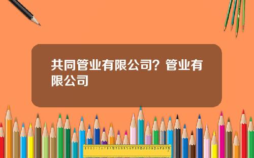 共同管业有限公司？管业有限公司