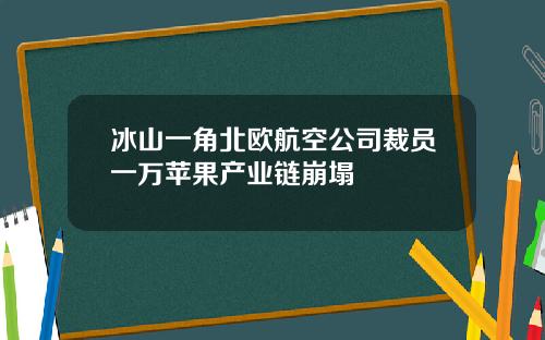冰山一角北欧航空公司裁员一万苹果产业链崩塌