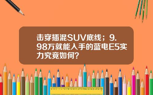 击穿插混SUV底线；9.98万就能入手的蓝电E5实力究竟如何？