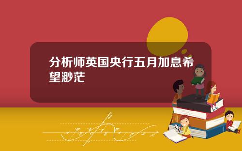 分析师英国央行五月加息希望渺茫
