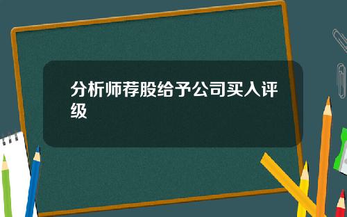分析师荐股给予公司买入评级