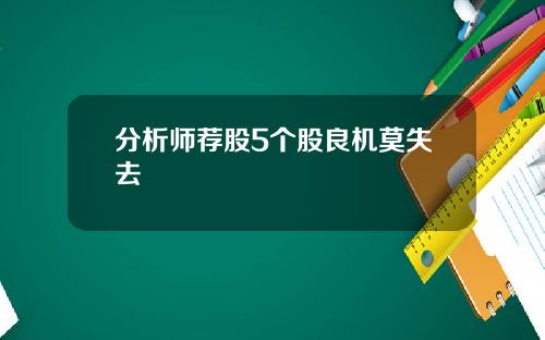 分析师荐股5个股良机莫失去