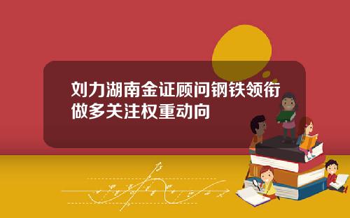 刘力湖南金证顾问钢铁领衔做多关注权重动向