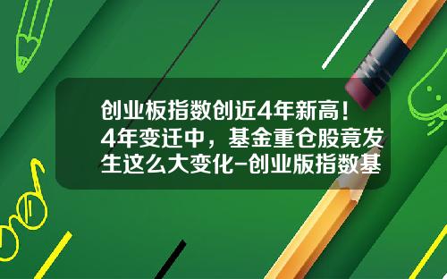 创业板指数创近4年新高！4年变迁中，基金重仓股竟发生这么大变化-创业版指数基金
