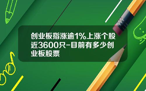 创业板指涨逾1%上涨个股近3600只-目前有多少创业板股票