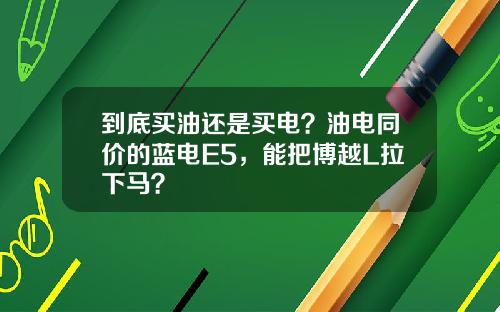 到底买油还是买电？油电同价的蓝电E5，能把博越L拉下马？