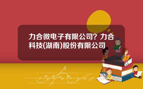 力合微电子有限公司？力合科技(湖南)股份有限公司