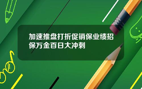 加速推盘打折促销保业绩招保万金百日大冲刺