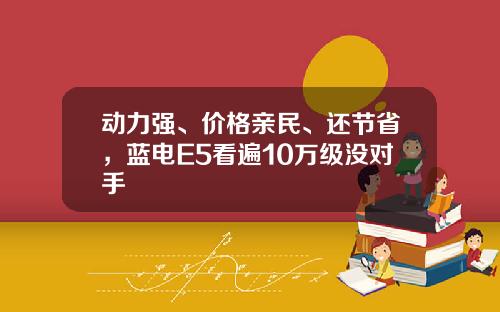 动力强、价格亲民、还节省，蓝电E5看遍10万级没对手
