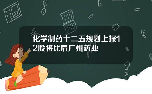 化学制药十二五规划上报12股将比肩广州药业