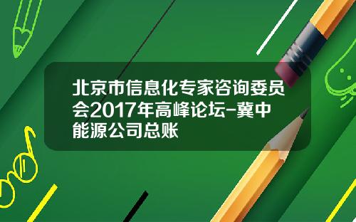 北京市信息化专家咨询委员会2017年高峰论坛-冀中能源公司总账