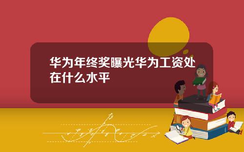 华为年终奖曝光华为工资处在什么水平