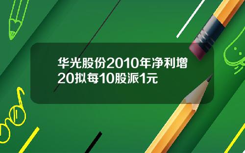 华光股份2010年净利增20拟每10股派1元