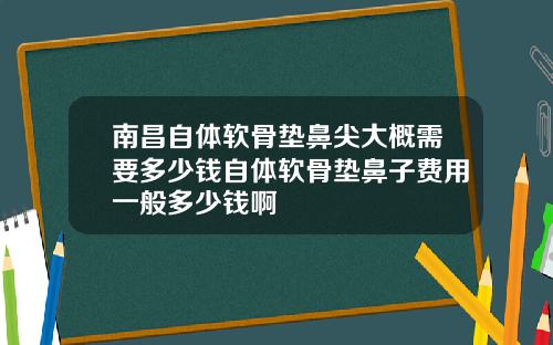 南昌自体软骨垫鼻尖大概需要多少钱自体软骨垫鼻子费用一般多少钱啊