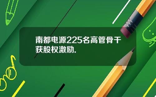 南都电源225名高管骨干获股权激励.