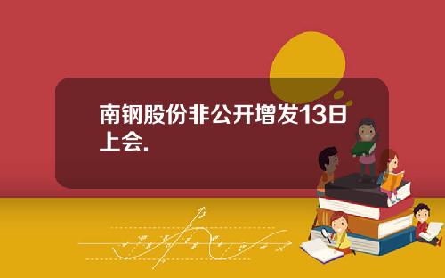 南钢股份非公开增发13日上会.