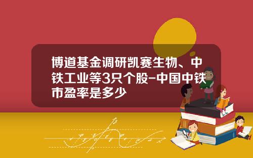 博道基金调研凯赛生物、中铁工业等3只个股-中国中铁市盈率是多少