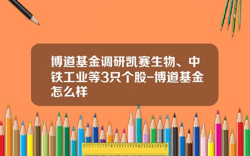 博道基金调研凯赛生物、中铁工业等3只个股-博道基金怎么样