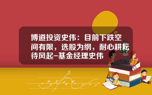 博道投资史伟：目前下跌空间有限，选股为纲，耐心耕耘待风起-基金经理史伟