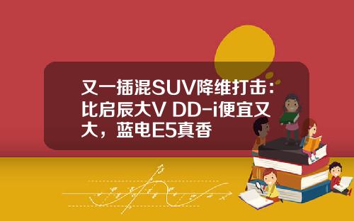 又一插混SUV降维打击：比启辰大V DD-i便宜又大，蓝电E5真香