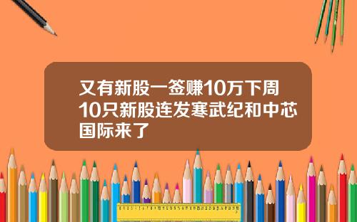 又有新股一签赚10万下周10只新股连发寒武纪和中芯国际来了