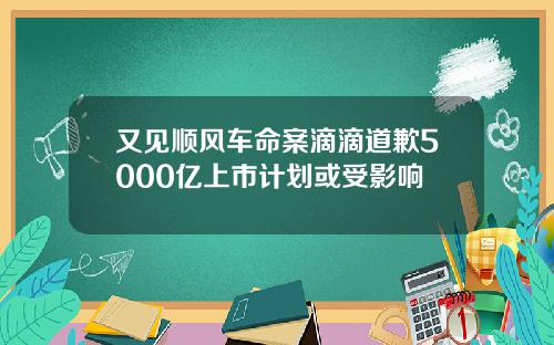 又见顺风车命案滴滴道歉5000亿上市计划或受影响