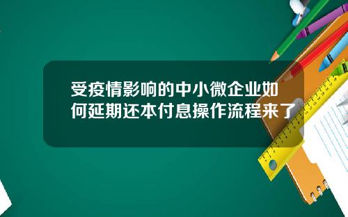 受疫情影响的中小微企业如何延期还本付息操作流程来了