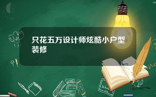 只花五万设计师炫酷小户型装修
