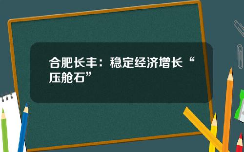 合肥长丰：稳定经济增长“压舱石”