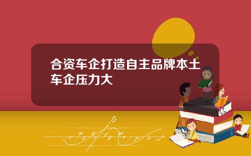 合资车企打造自主品牌本土车企压力大