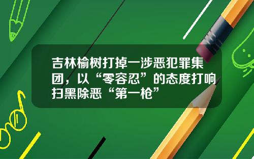 吉林榆树打掉一涉恶犯罪集团，以“零容忍”的态度打响扫黑除恶“第一枪”