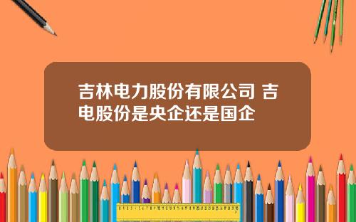 吉林电力股份有限公司 吉电股份是央企还是国企