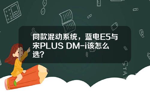 同款混动系统，蓝电E5与宋PLUS DM-i该怎么选？