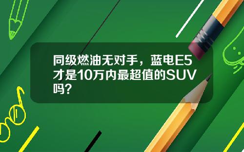 同级燃油无对手，蓝电E5才是10万内最超值的SUV吗？