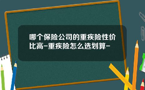 哪个保险公司的重疾险性价比高-重疾险怎么选划算-