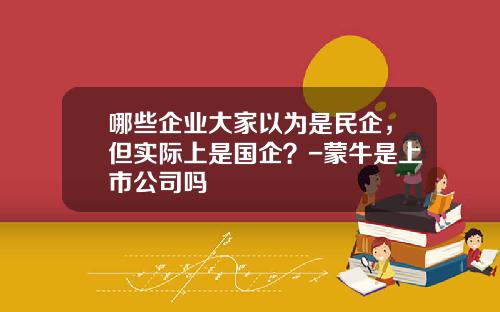 哪些企业大家以为是民企，但实际上是国企？-蒙牛是上市公司吗