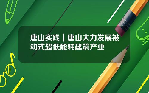 唐山实践｜唐山大力发展被动式超低能耗建筑产业
